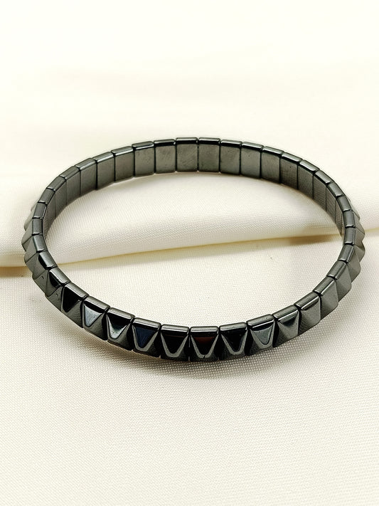 Devyan Black Pyramid Hematite Men's Bracelet