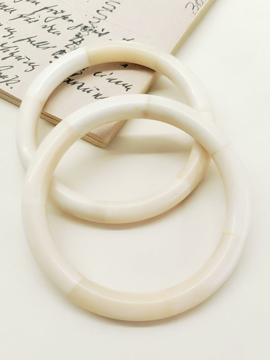 Kayla White Bone Bangles