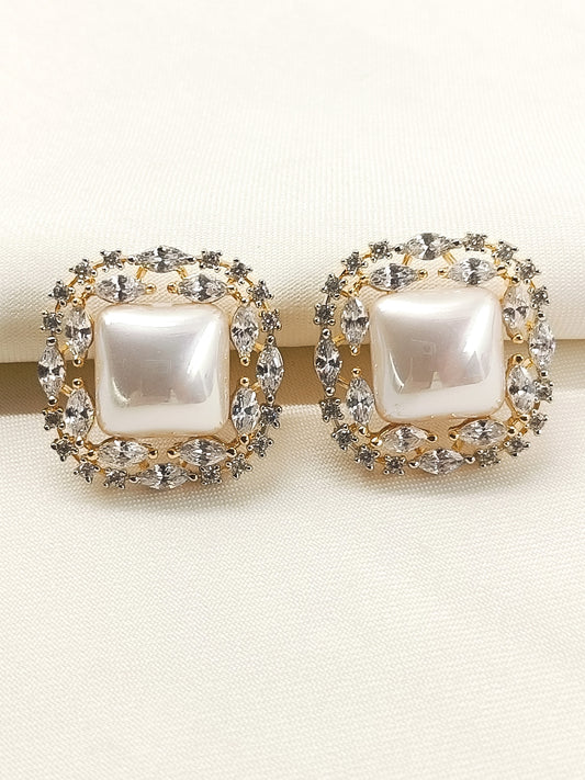 Jayati White Pearl American Diamond Tops