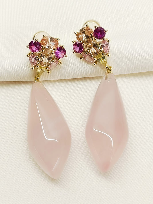 Madeline Baby Pink American Diamond Earring