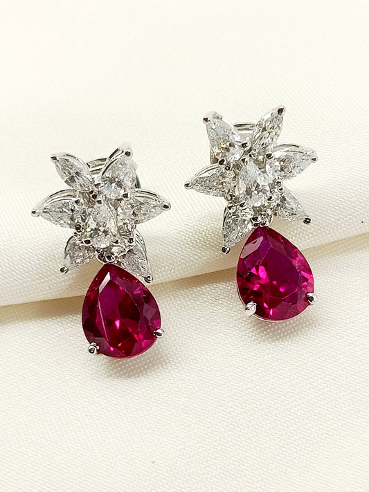 Anya 92.5 Silver Swarovski Stone Earrings