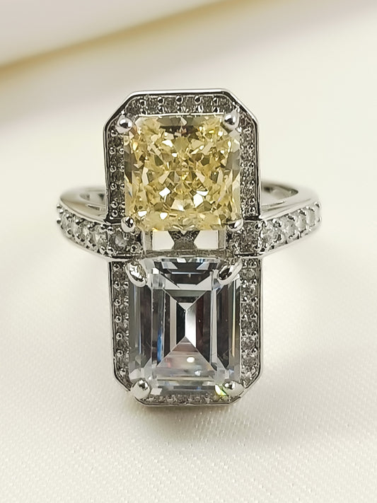 Jesse Yellow American Diamond Finger Ring