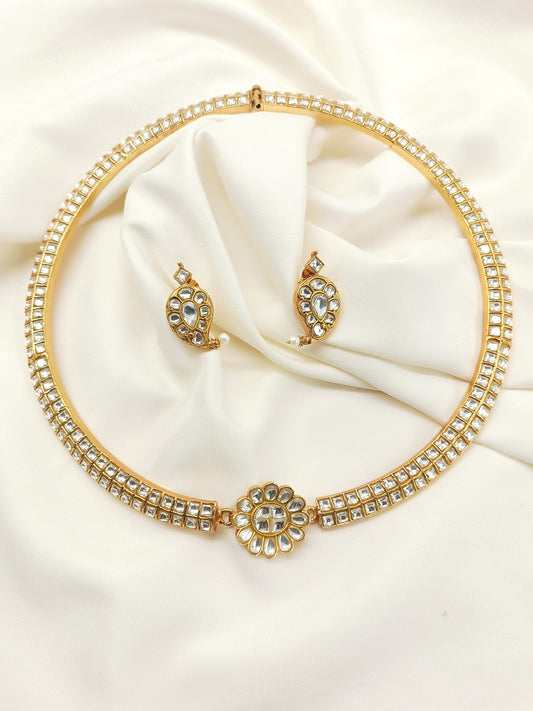 Shrudhi White Hasli Styled Kundan Choker Set