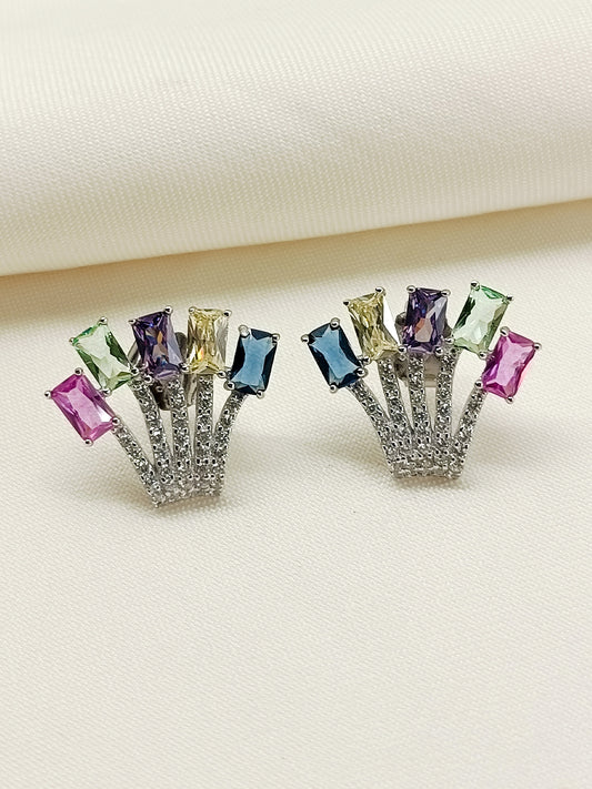 Jaytri Multi Colour 92.5 Silver Swarovski Stone Tops
