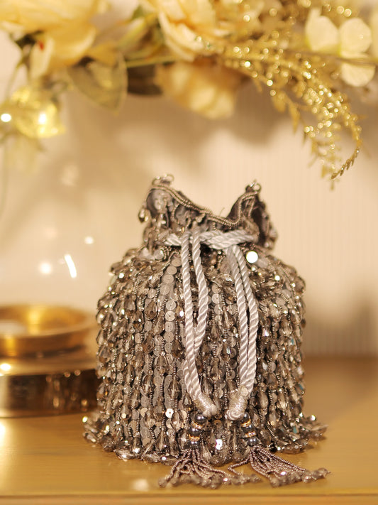 Audrina Grey Potli Bag