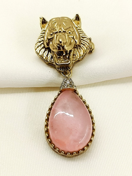 Nirvanesh Baby Pink Lion Men's Brooch