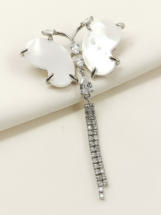 James White Butterfly Brooch