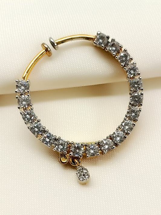 Ishanvi Golden American Diamond Nath