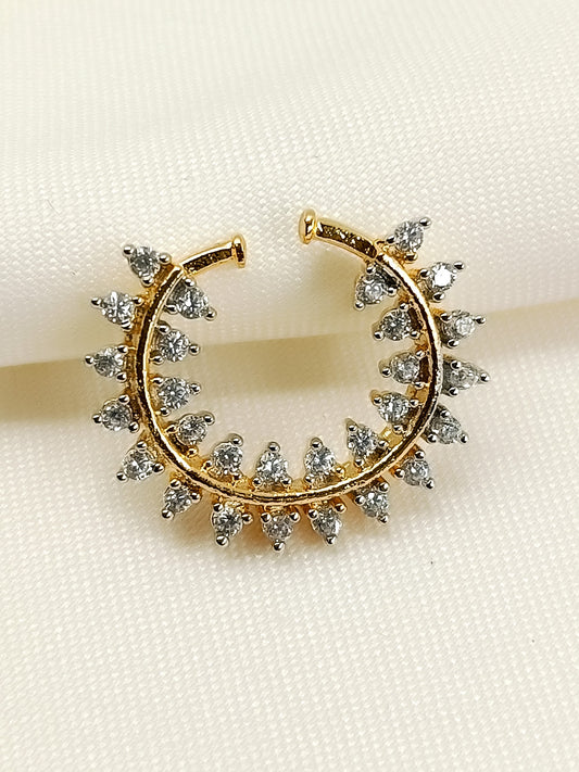 Pranavi Golden American Diamond Nath