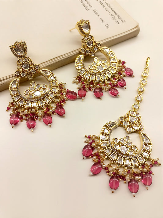 Zavanna Rose Pink Earrings With Teeka
