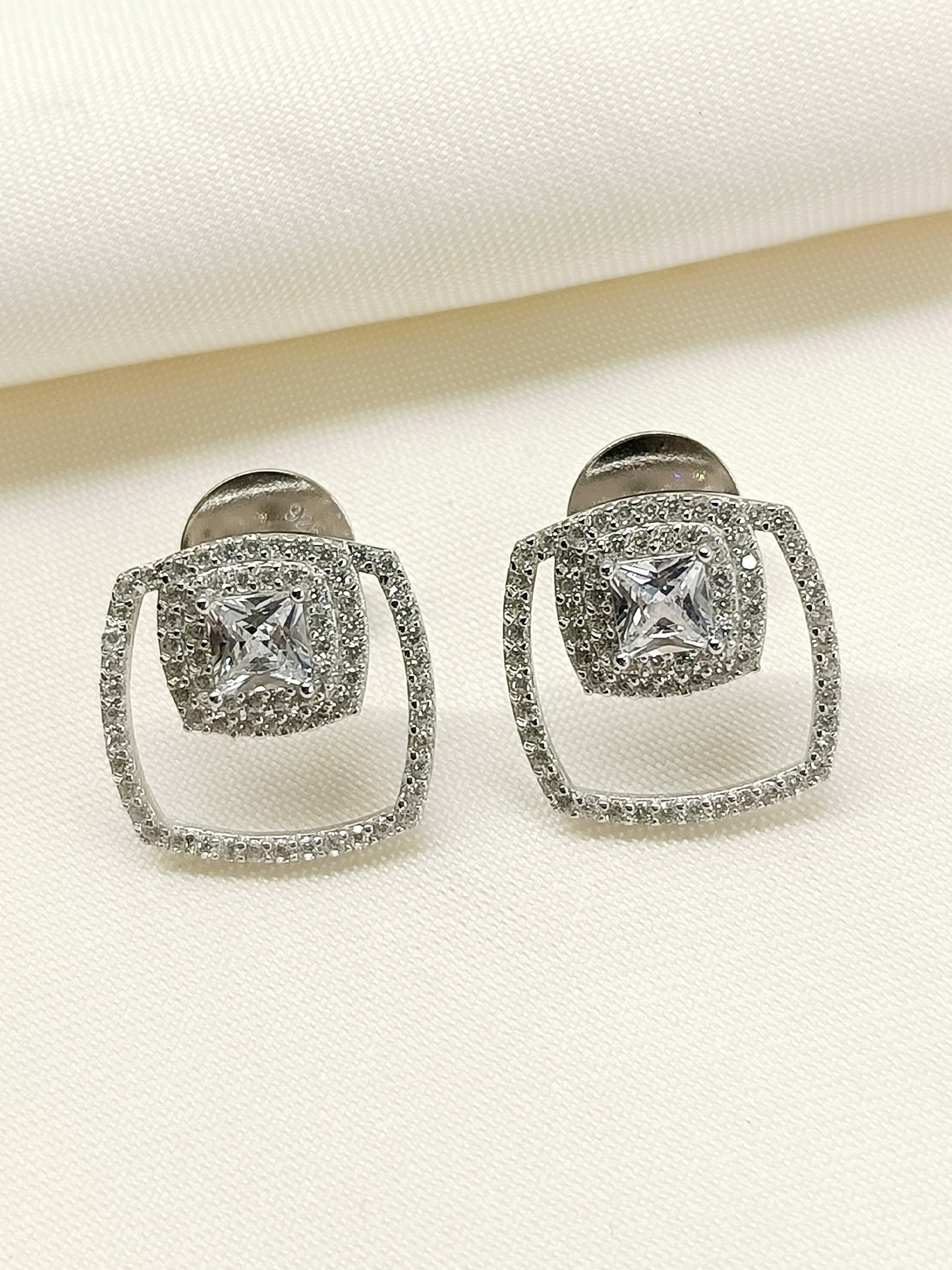 Aaminah 92.5 Silver Swarovski Stone Tops