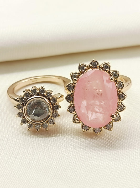 Gahana Pink Kundan Finger Ring