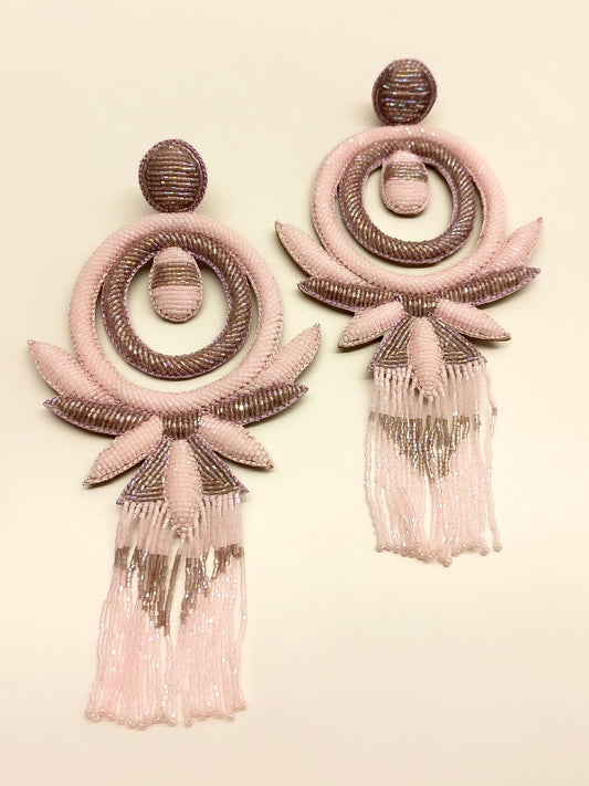 Badrah Baby Pink Handmade Earrings