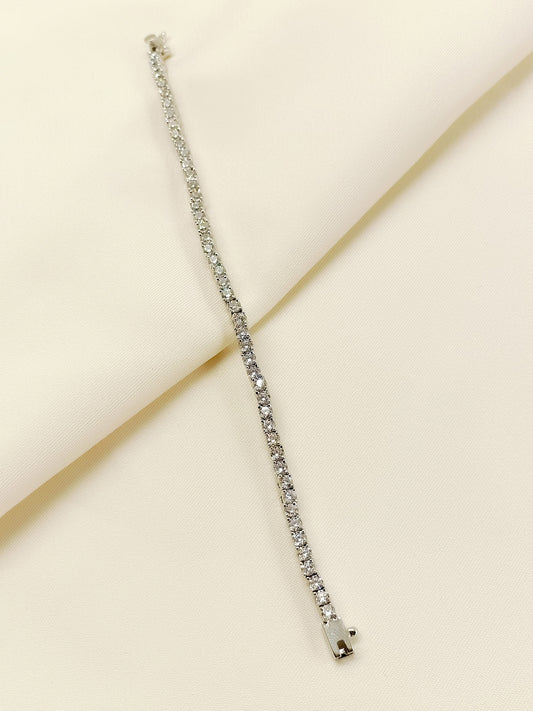 Hallie 92.5 Silver Swarovski Stone Bracelet