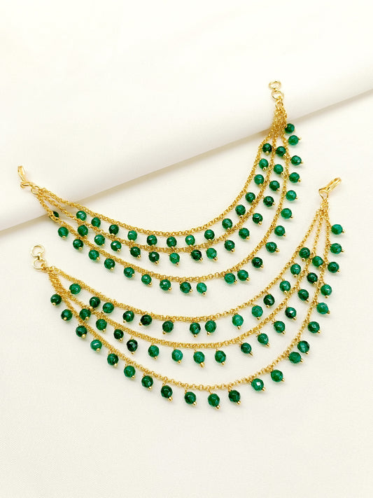 Shalvi Green Traditional Ear Chain