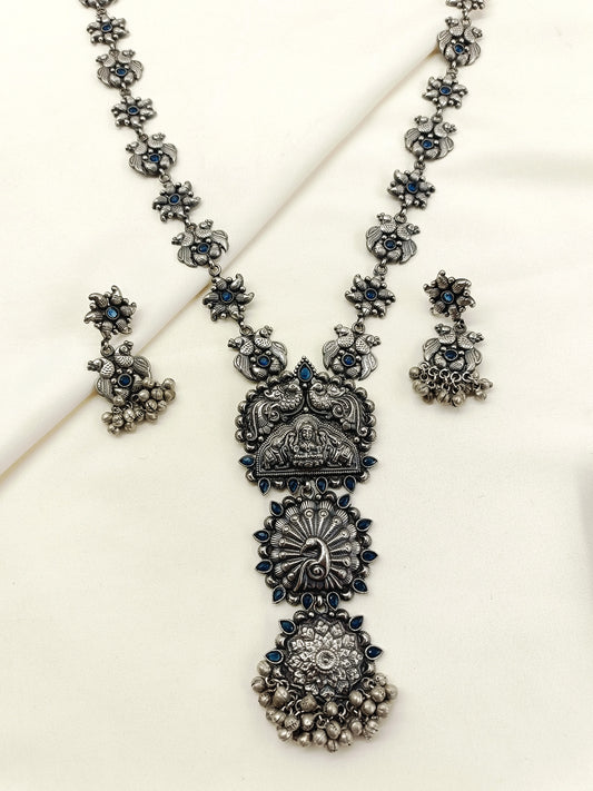 Suma Blue Oxidized Necklace Set