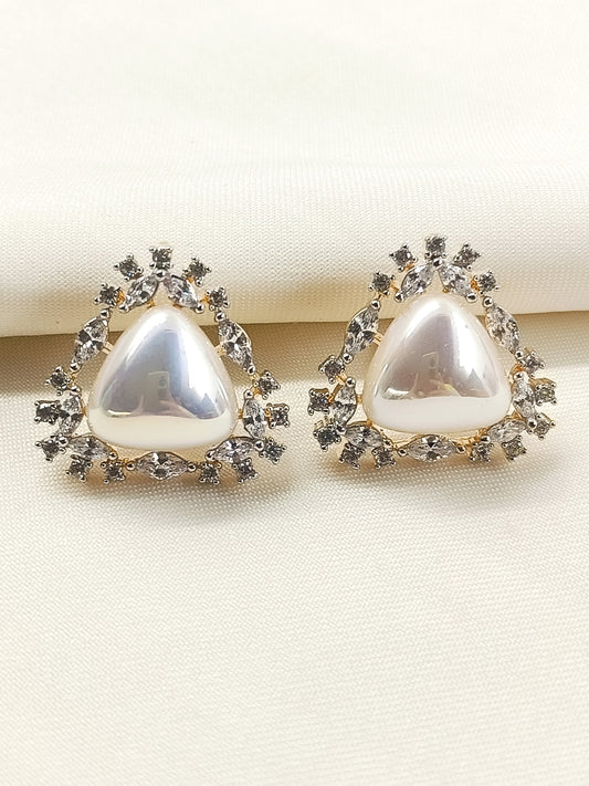 Ganga White Pearl American Diamond Tops