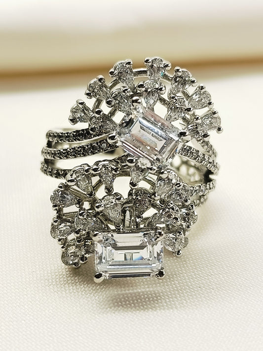 Anouk 92.5 Silver American Diamond Finger Ring