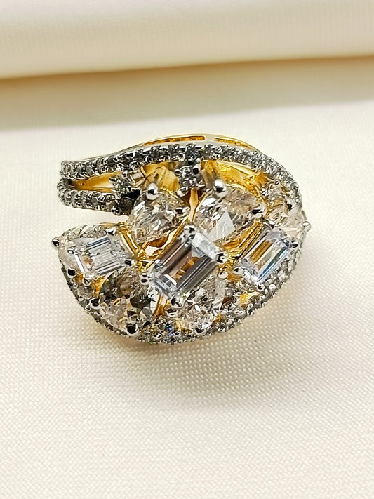 Mukta 92.5 Silver Swarovski Stone Finger Ring