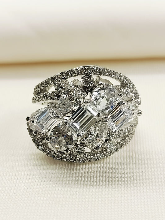 Raven 92.5 Silver Swarovski Stone Finger Ring