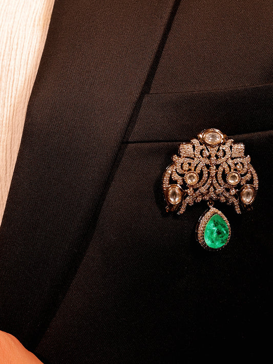 Urvansh Mint Green Men's Brooch