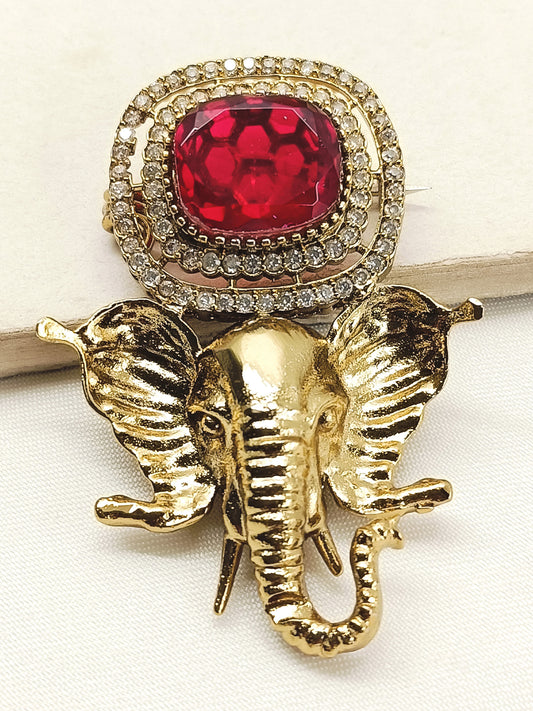 Jayvesh Ruby Ganesh Ji Brooch