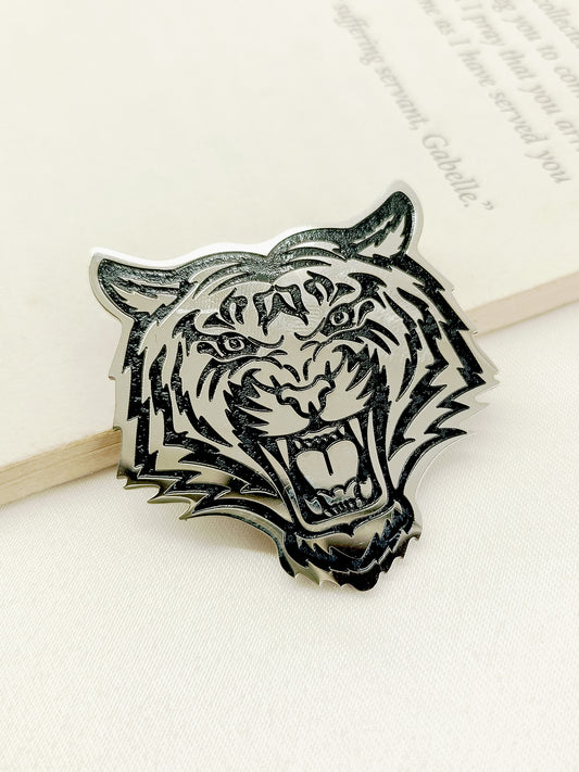 Saanvi Silver Tiger Men's Brooch