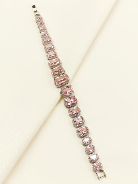 Aalam Baby Pink American Diamond Bracelet