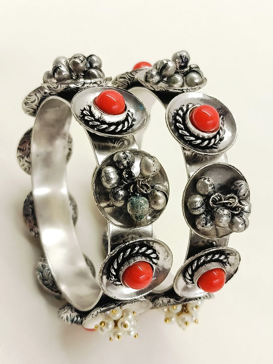 Farzana Coral Oxidized Bangles
