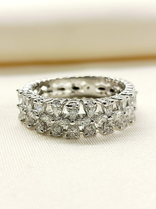 Ragvi 92.5 Silver Swarovski Stone Finger Ring