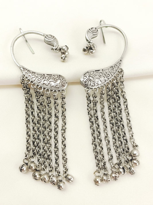 Shubhangi Plain Oxidized Earring