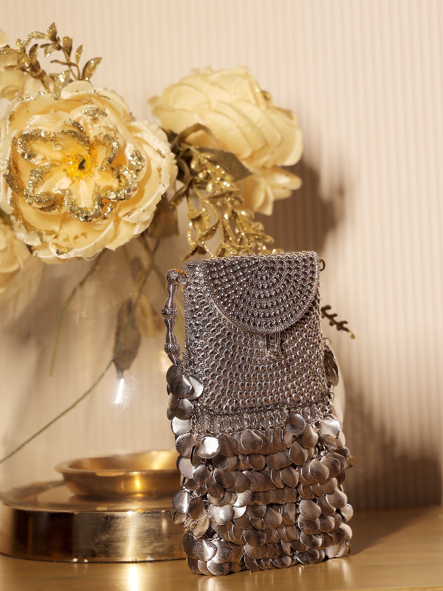 Vanika Silver Mobile Pouch