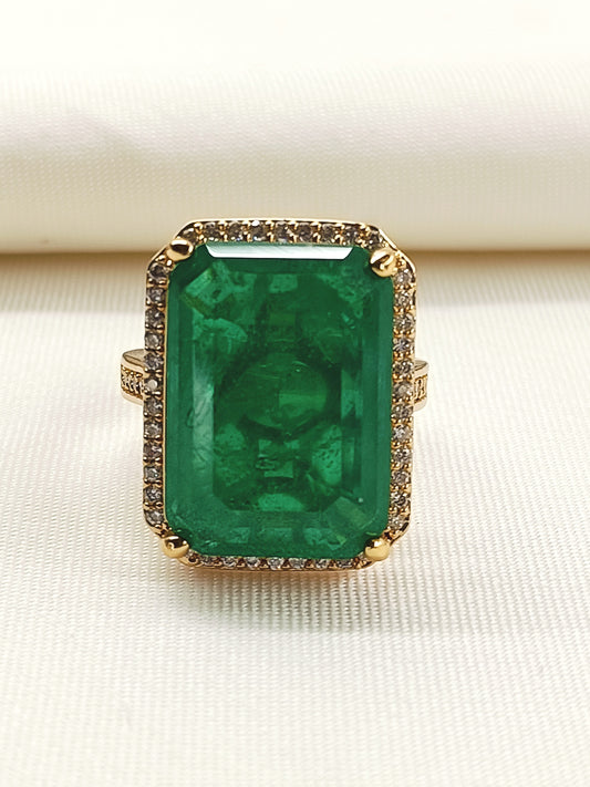 Zavanna Green American Diamond Finger Ring