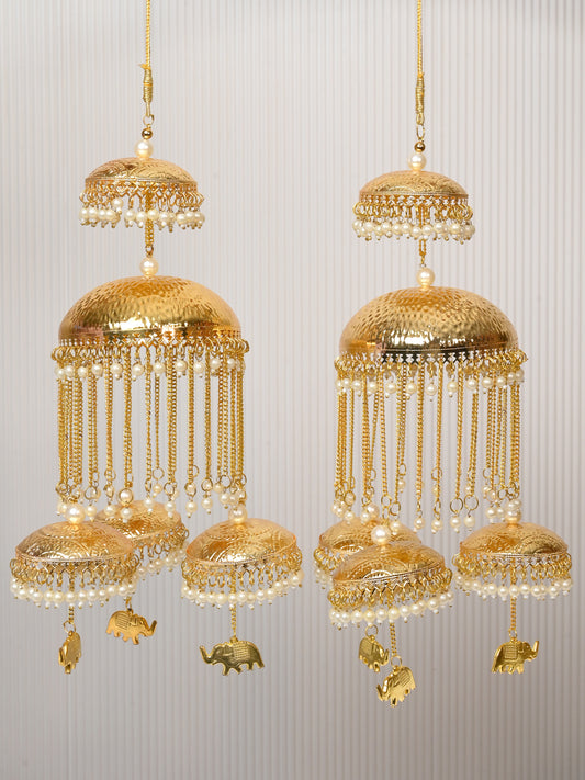 Sonal Cream Kundan Pearl Hanging Kalire