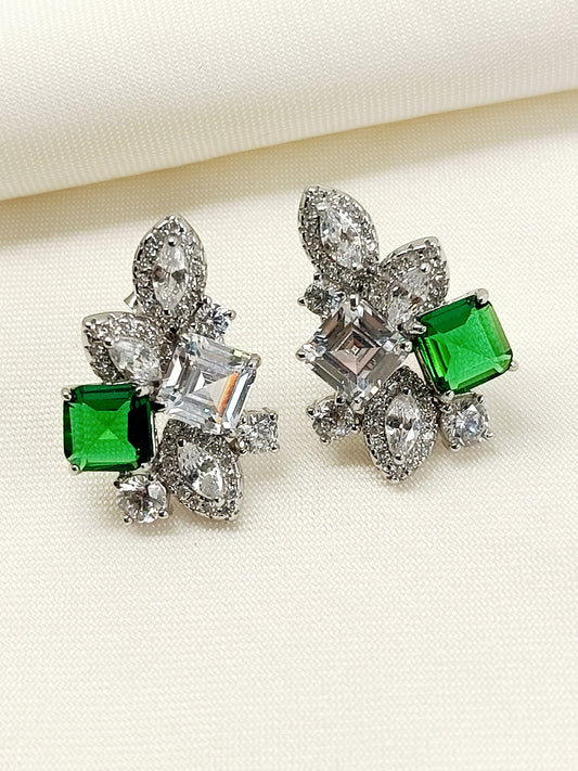 Iifaya Green 92.5 Silver Swarovski Stone Tops