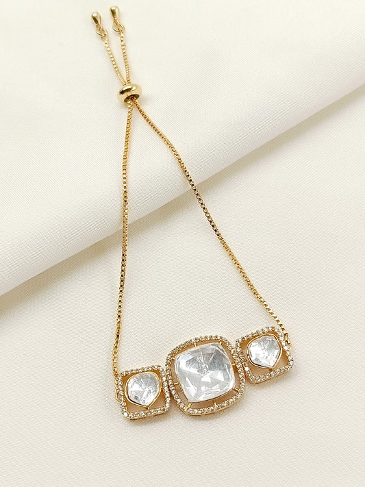 Ikshita White Kundan Bracelet