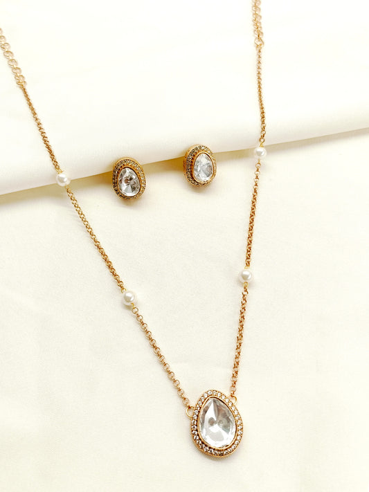 Ishraq White Kundan P Set