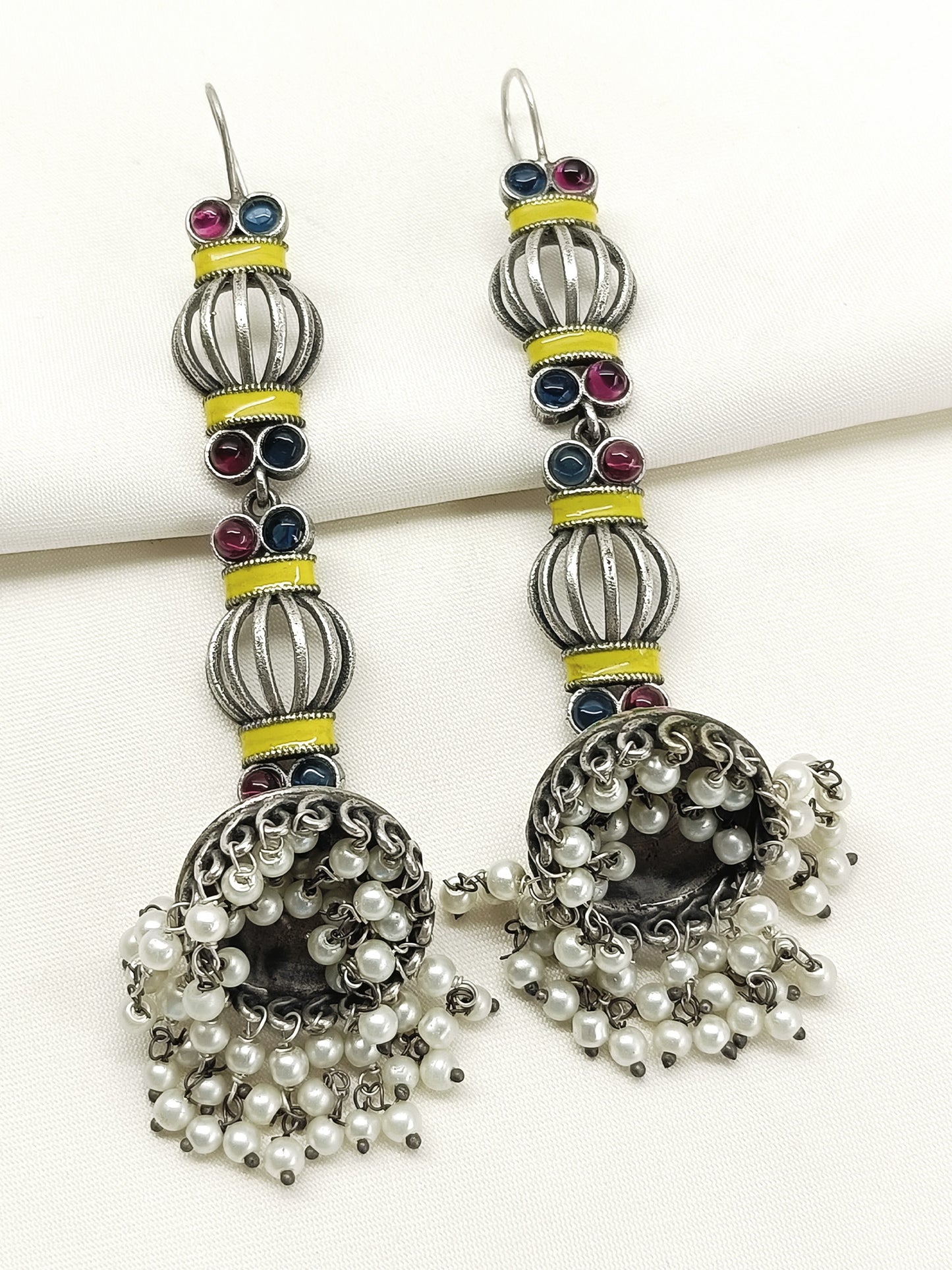 Srimati Multi Colour Oxidized Jhumki
