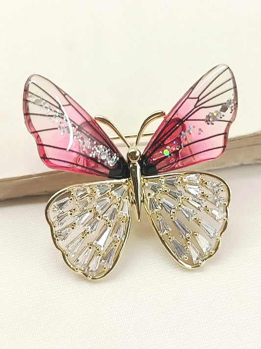 Lara Majenta Butterfly Brooch
