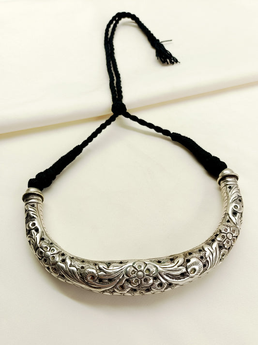 Asmat Oxidized Hasli Style Choker Men's Neckpiece