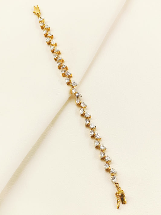 Rose White 92.5 Silver Swarovski Stone Bracelet