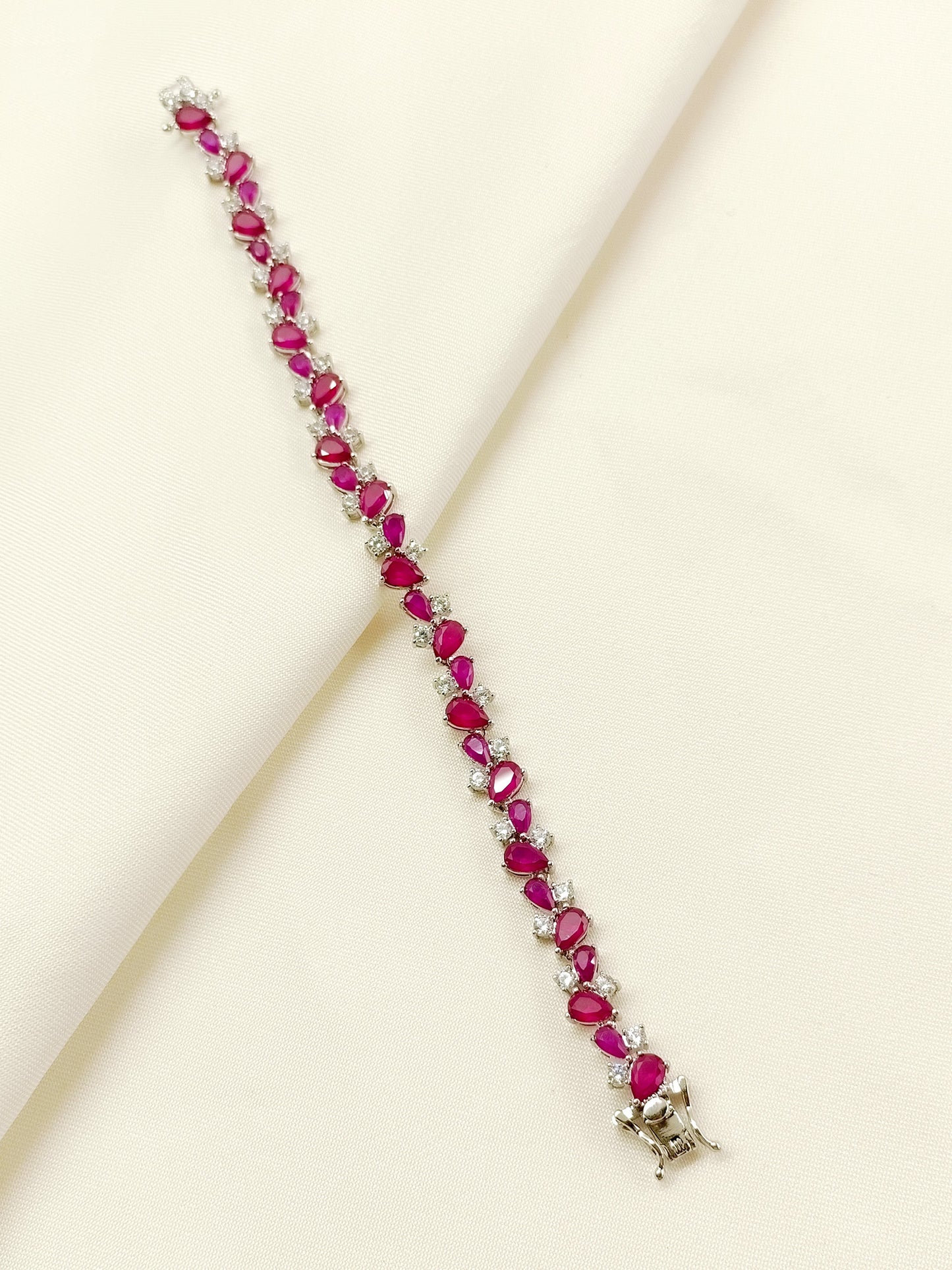 Aabheri Ruby American Diamond Bracelet