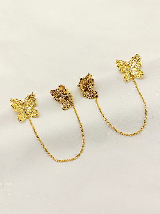 Bhuvi Golden Boutique Earring With Chain