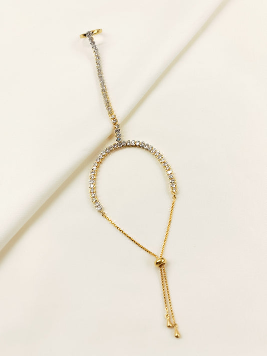 Sidhira White American Diamond Hathphool