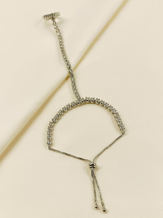 Bahrain White American Diamond Hathphool