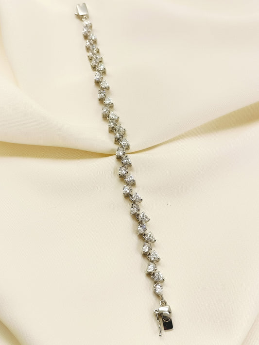Shama White 92.5 Silver American Diamond Bracelet