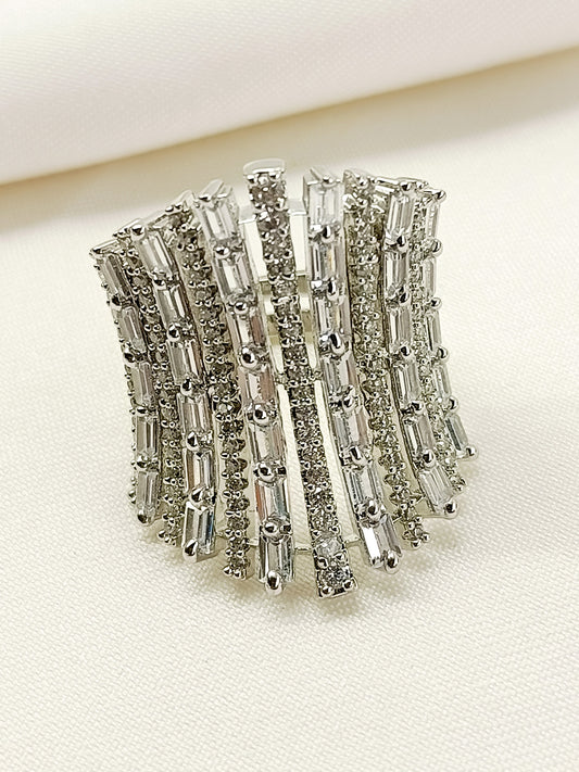 Krisha White American Diamond Finger Ring