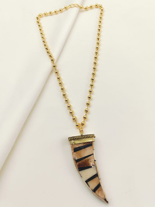 Rubee Brown Bone Neckpiece