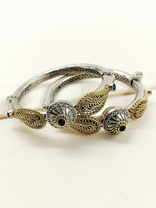 Nirupa Green Oxidized Bangles