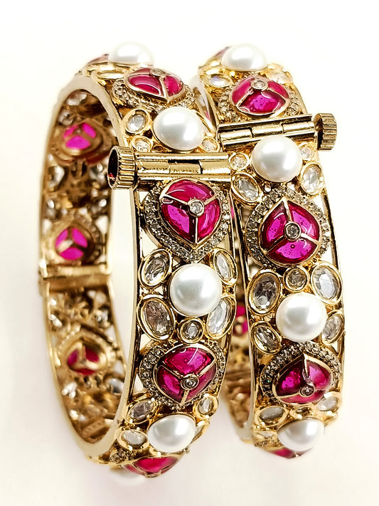 Dariya Ruby Kundan Bangles